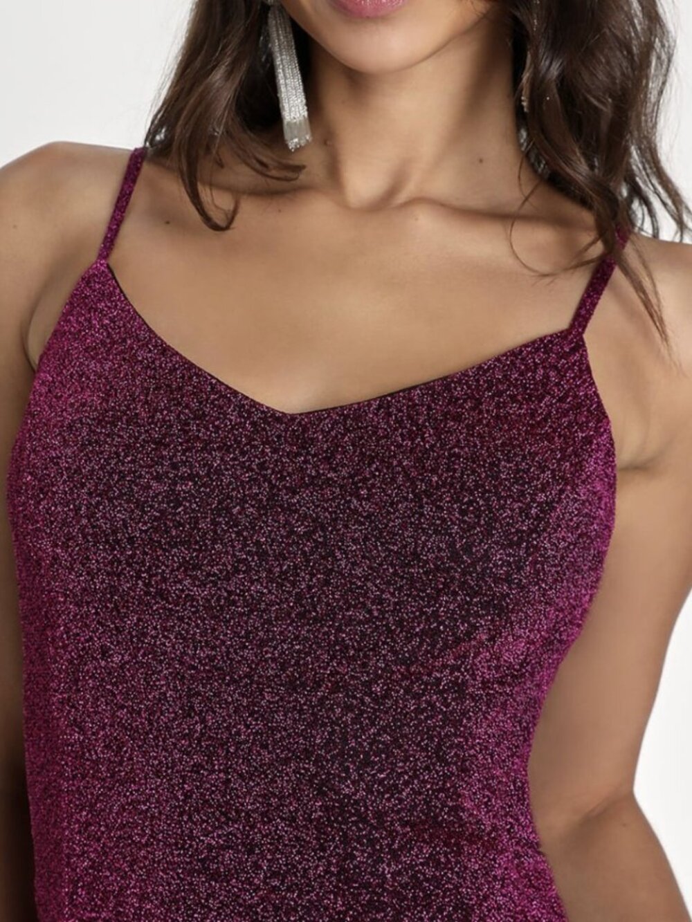 Lulus Vamped Up Magenta Sparkly Sleeveless Mini Dress​ NWT - Picture 3 of 8